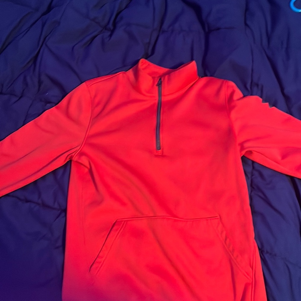 Orange Under Armor 1/4 crewneck